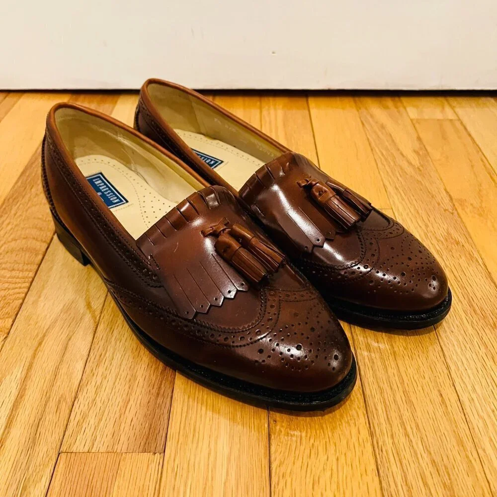 NEW Bostonian Classics Men's Shoes 9.5 Tassel Loafers Kiltie Burgundy Slip On